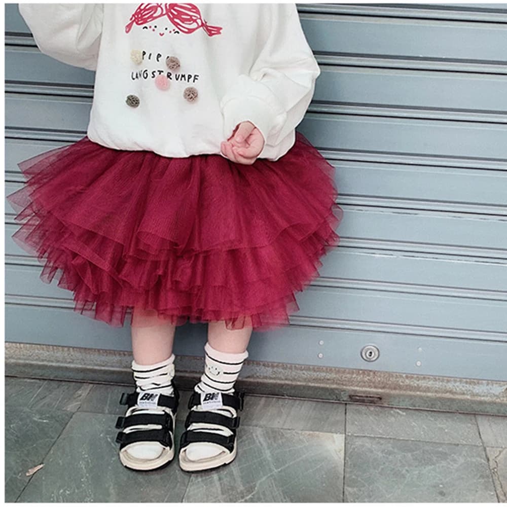 Jupes Tutu noires moelleuses pour petites filles, robe de bal de princesse en Tulle, jupon de danse 