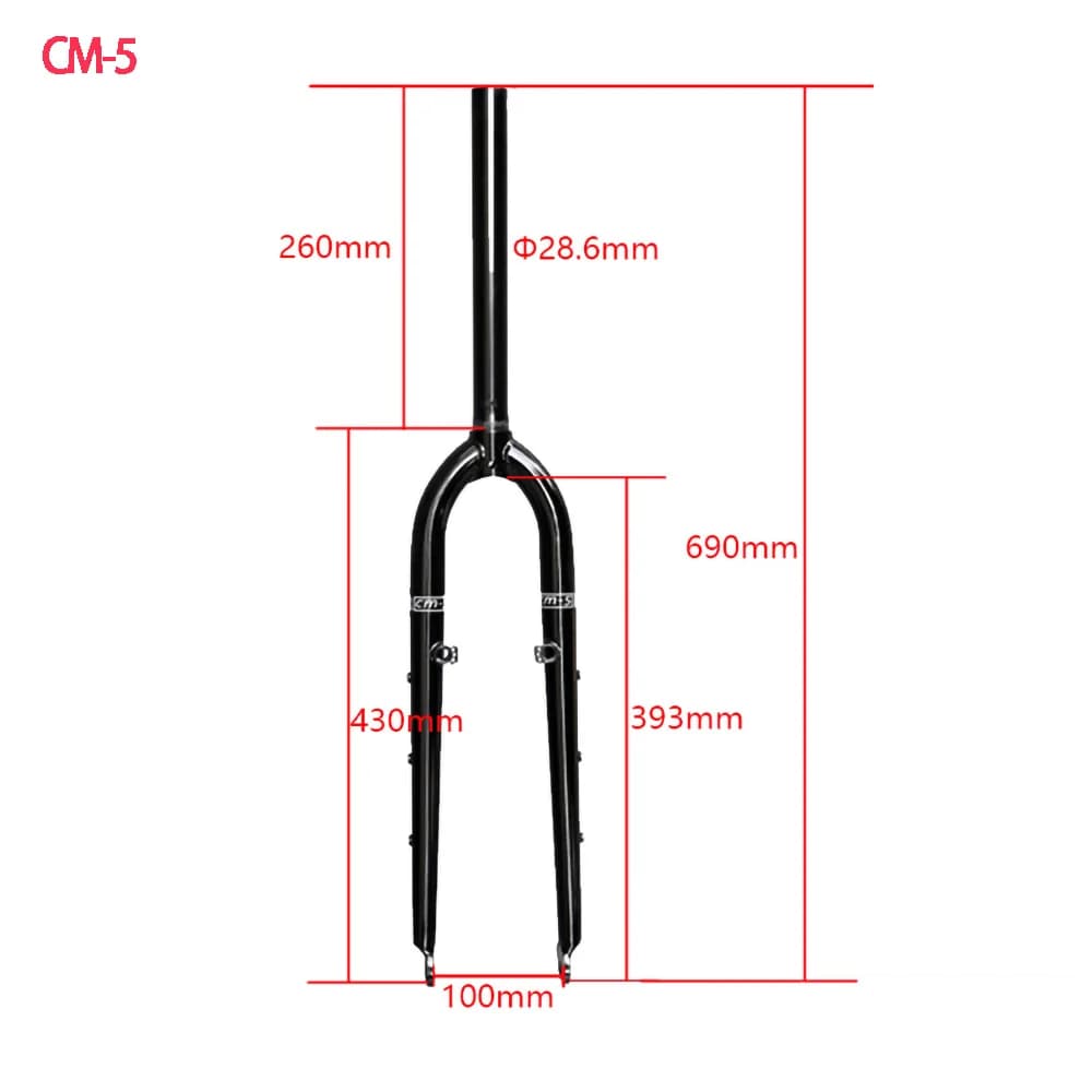 26/27.5ER DARKROCK CM-3 /CM-5 cr-mo Steels fourche avant 28.6mm disque et V frein vtt fourche rigide