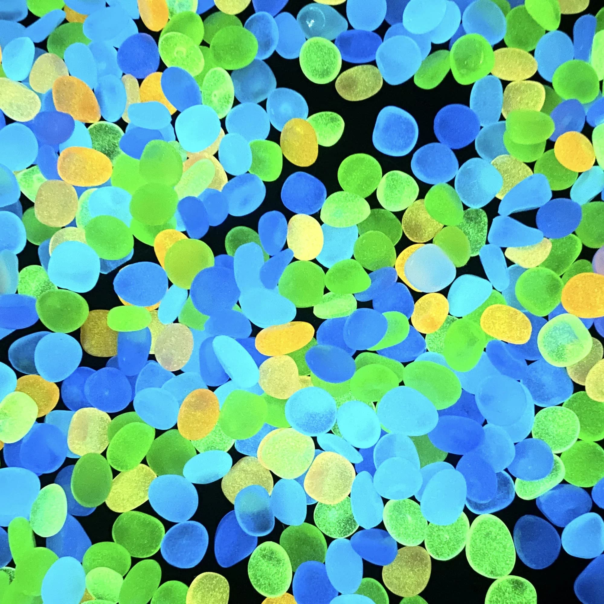 100 pièces roche lumineuse, galets de jardin foncés lumineux en pierre, décoration d'aquarium de tro