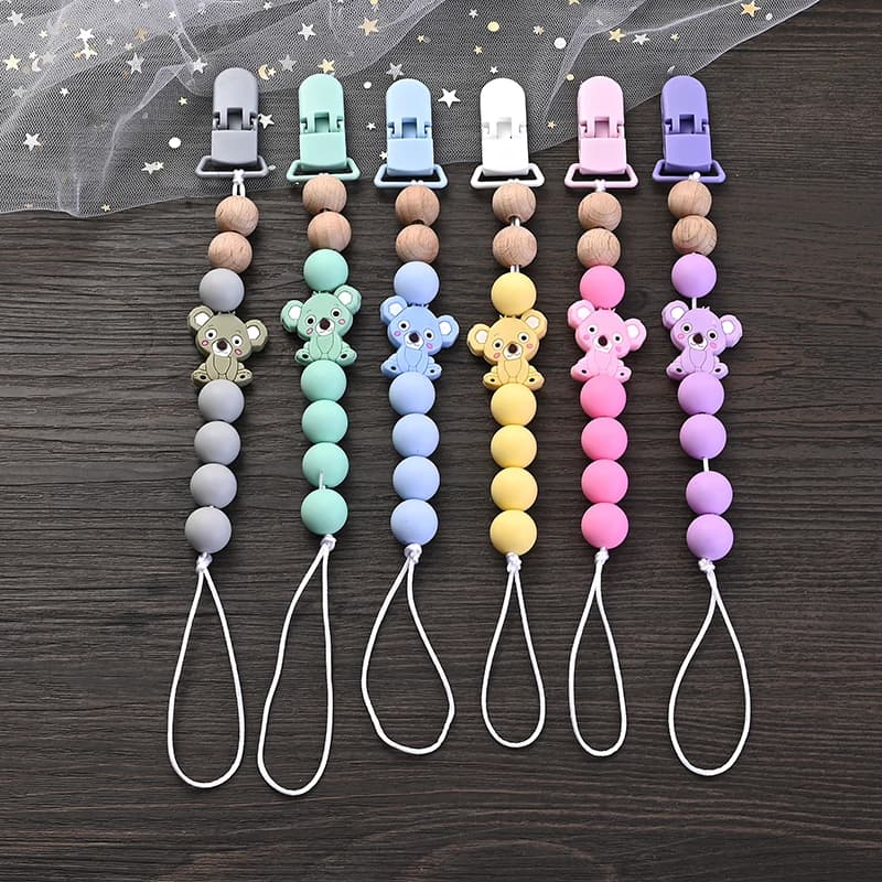 Attache-sucette en plastique pour bébé, Clip de sucette, Animal de dessin animé, chaîne de support f
