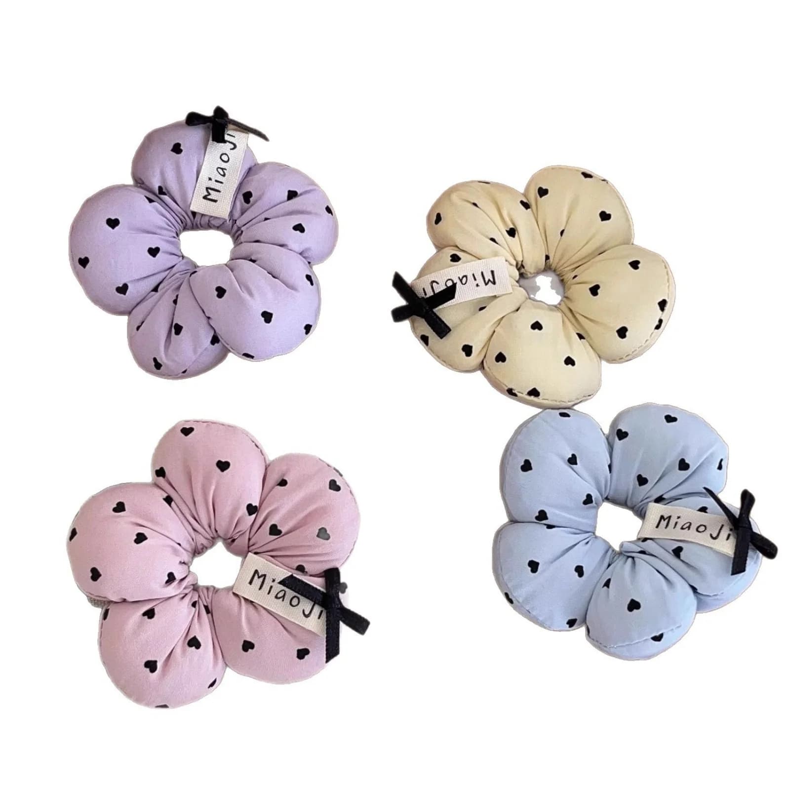 Chouchous pour cheveux en forme de fleur pour enfants, 1 pièce, attaches élastiques imprimées en for