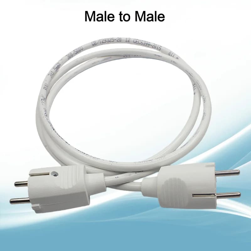 Câbles d'extension de prise de courant 2m blancs 16A 250V mâle-mâle / mâle-femelle / femelle-femelle