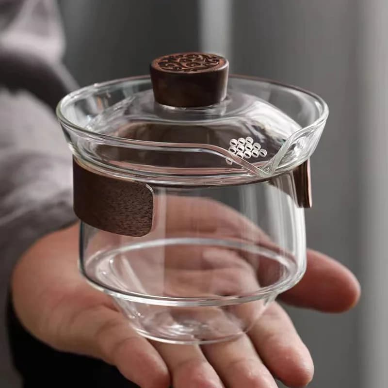 Nouveau couvercle de tasse Gaiwan en verre de silicone à haute teneur en bore, isolation thermique e