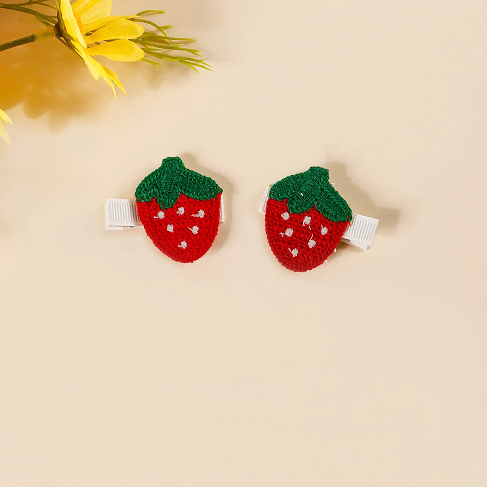Pinces à cheveux en forme de fraise, cerise, tournesol, combinaison mignonne pour bébé, épingle à ch