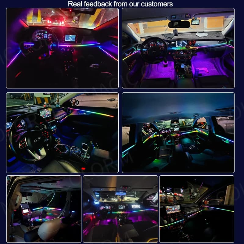 Lampes d'ambiance pour voiture 18 en 1, éclairage LED RGB 64 couleurs, bande acrylique cachée univer