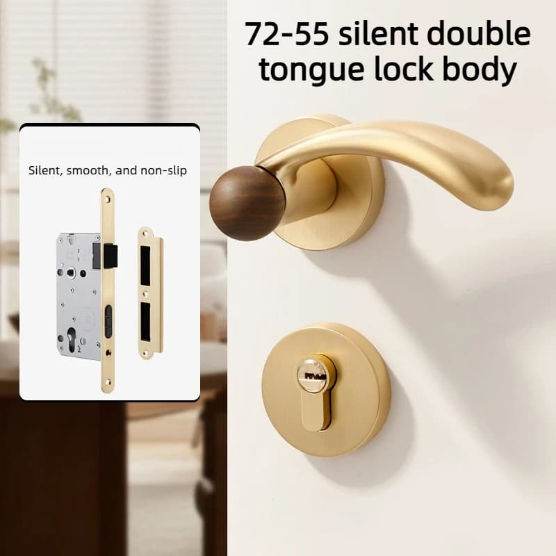 Serrure de porte magnétique/silencieuse pour chambre dorée, chambre intérieure, porte de séparation,