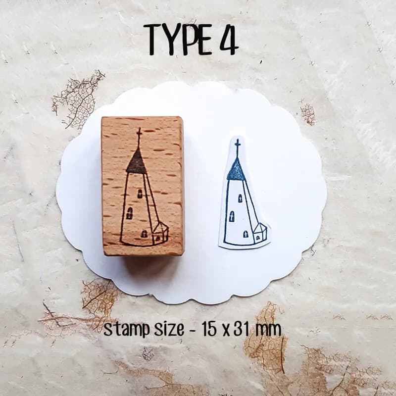 Mini Tampon en Bois Vintage pour Scrapbooking, Petite Maison, Bricolage