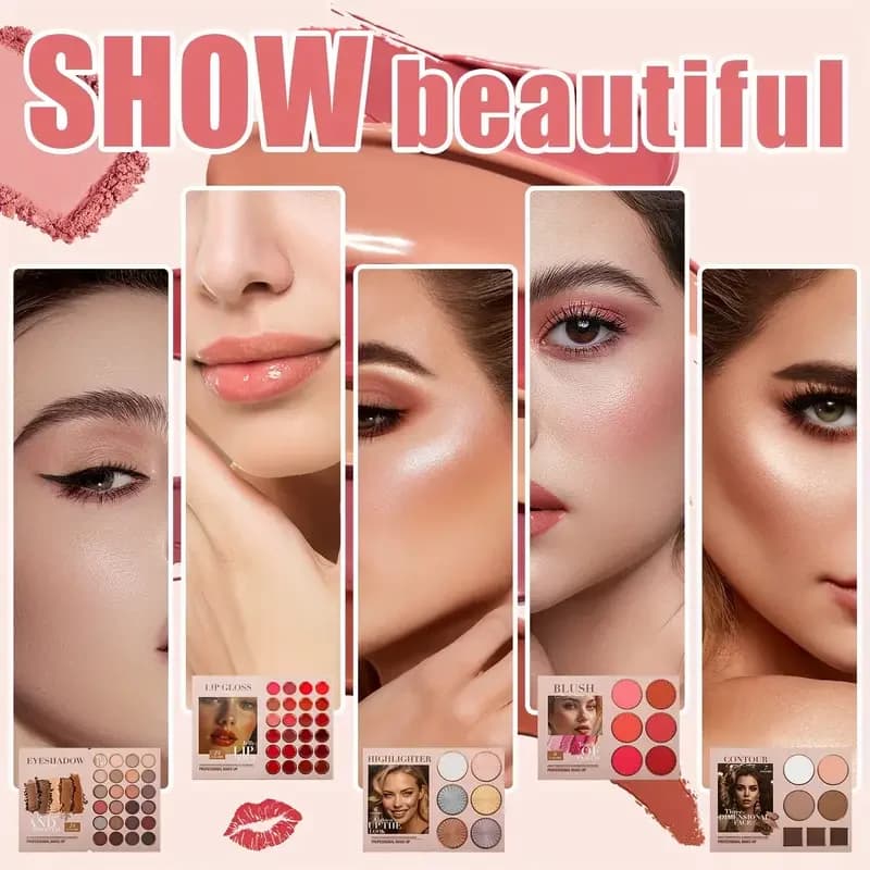 Palette de livres de beauté multicouches de 67 couleurs, un livre de maquillage qui combine des fard