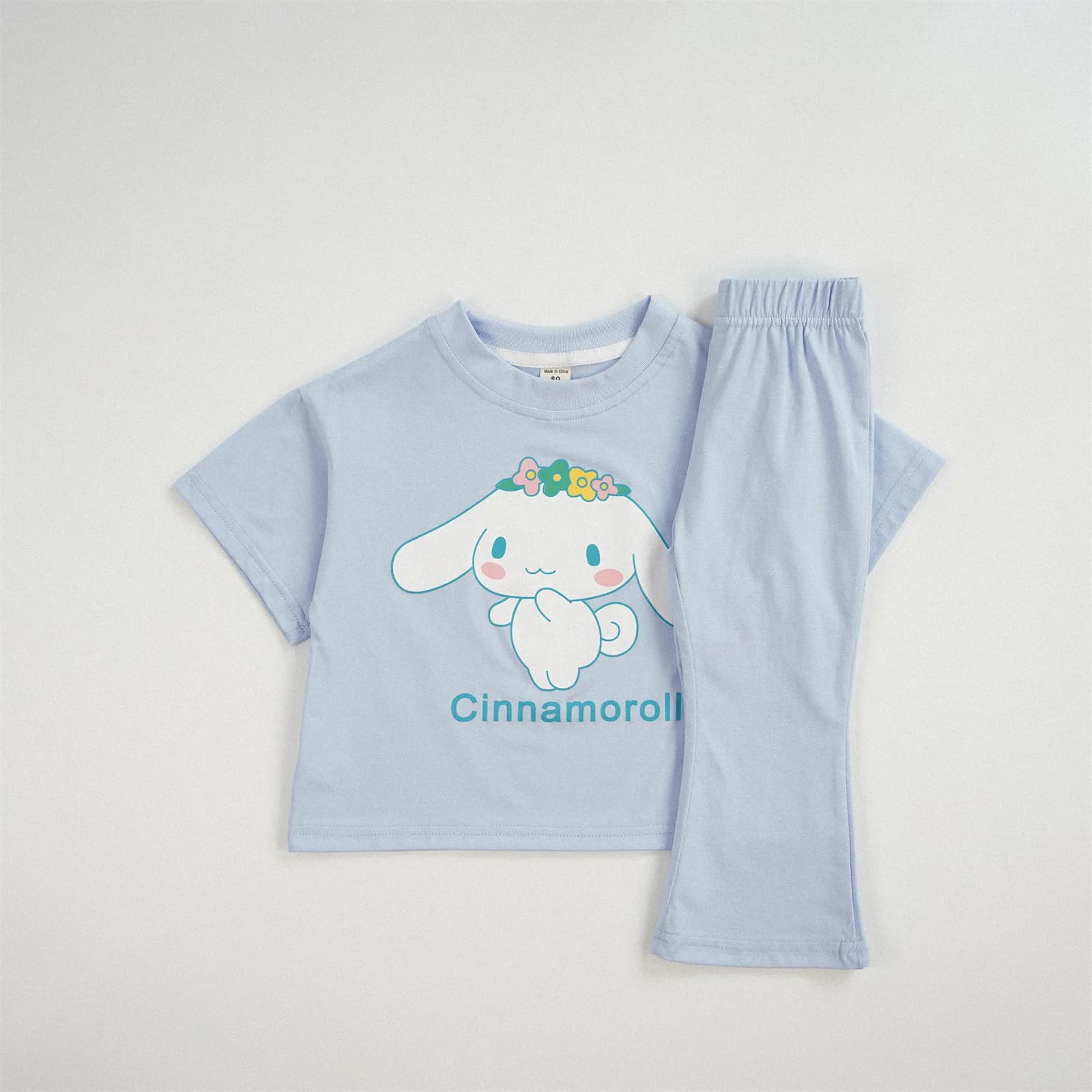 Ensemble de vêtements d'été pour bébés filles, T-shirt imprimé de dessin animé Sanrio cannelle et co