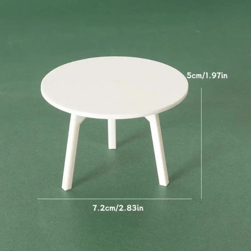Maison de poupée Miniature, Table ronde blanche, modèle de Simulation de meubles, décoration, access