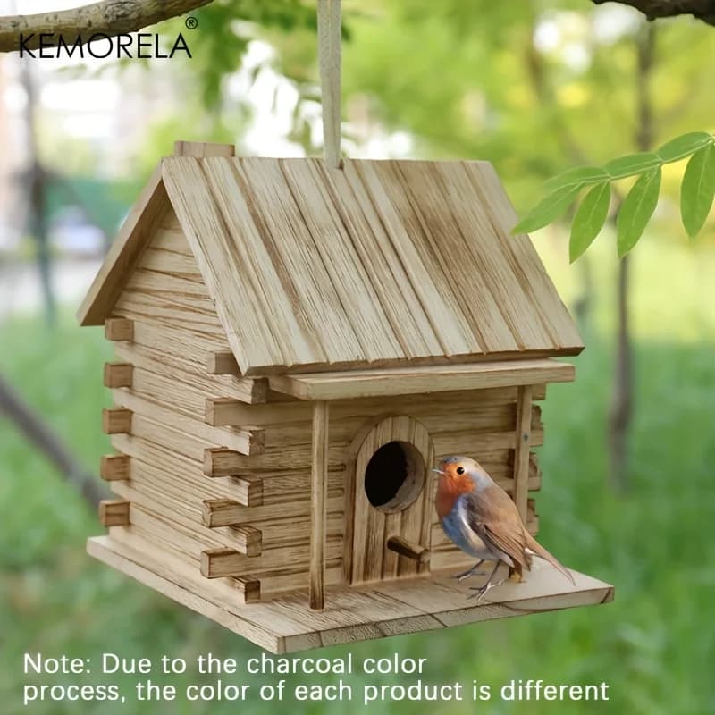 Nid d'oiseau en pin et cèdre naturel, maison d'élevage suspendue en bois massif pour l'extérieur et 