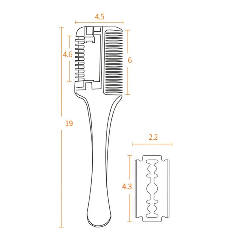 Peigne de coupe de cheveux, brosses à cheveux avec lames de rasoir, tondeuse à cheveux, outils aminc