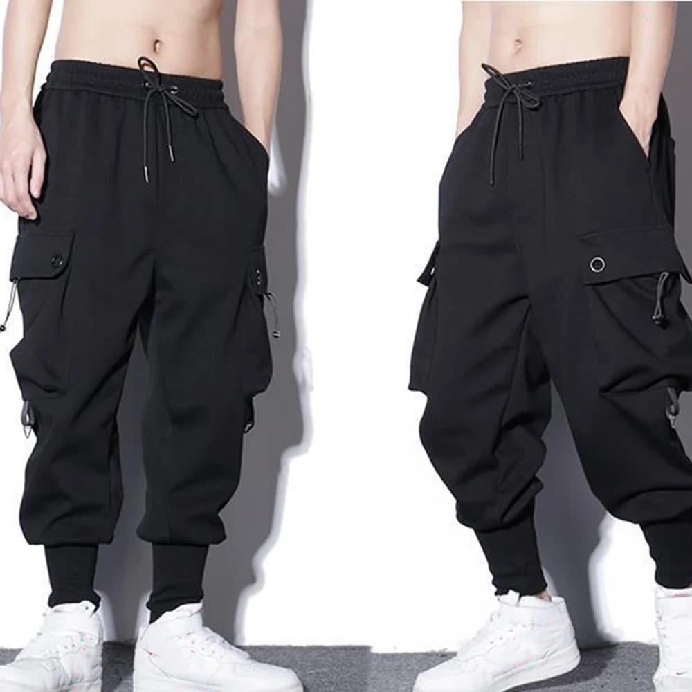 Sarouel ample hommes Cargo pantalon Hip Hop extérieur décontracté cheville longueur pantalon mode St
