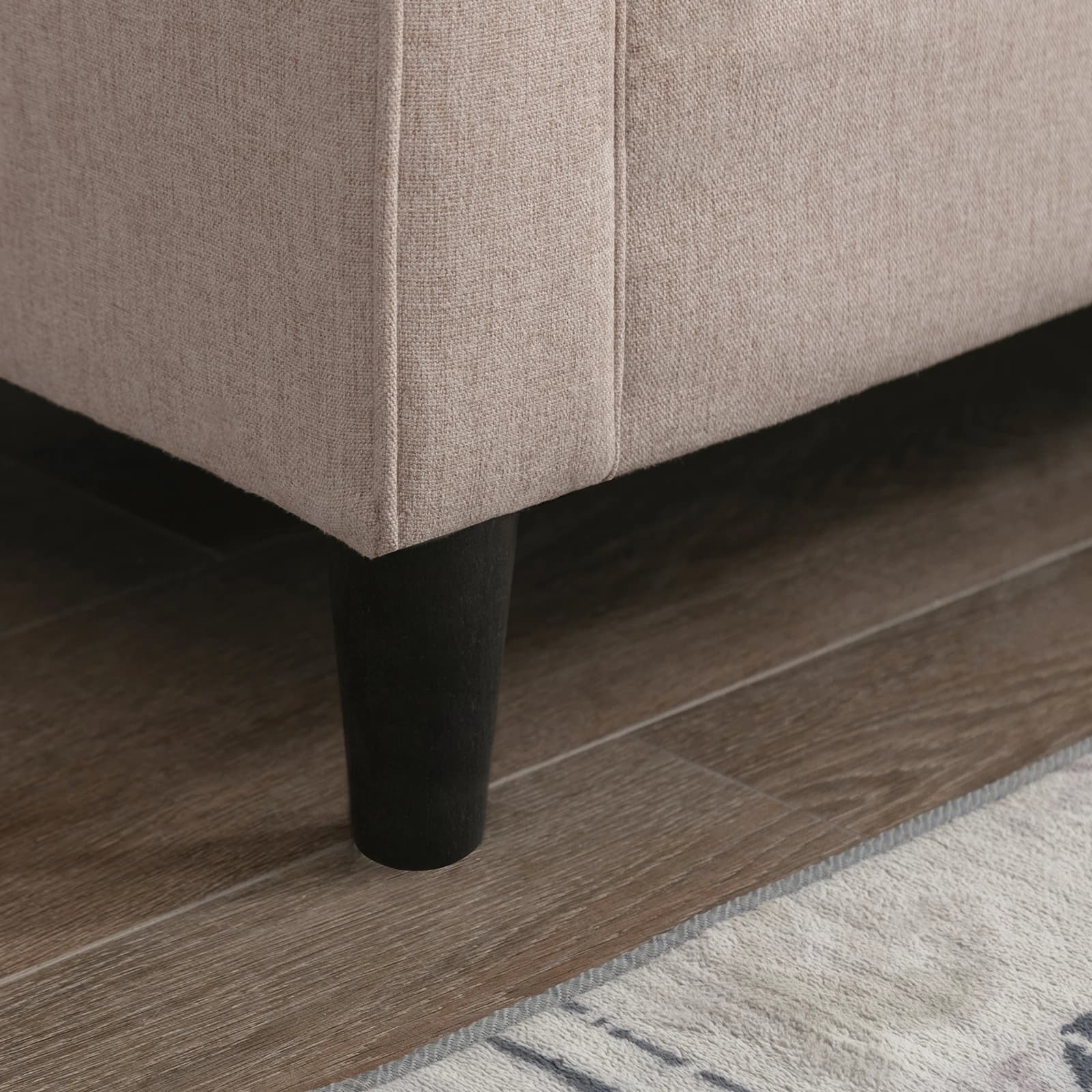 HORGgland O-Canapé simple moderne en micro-tissu avec cadre en bois, petit fauteuil à pied solutions