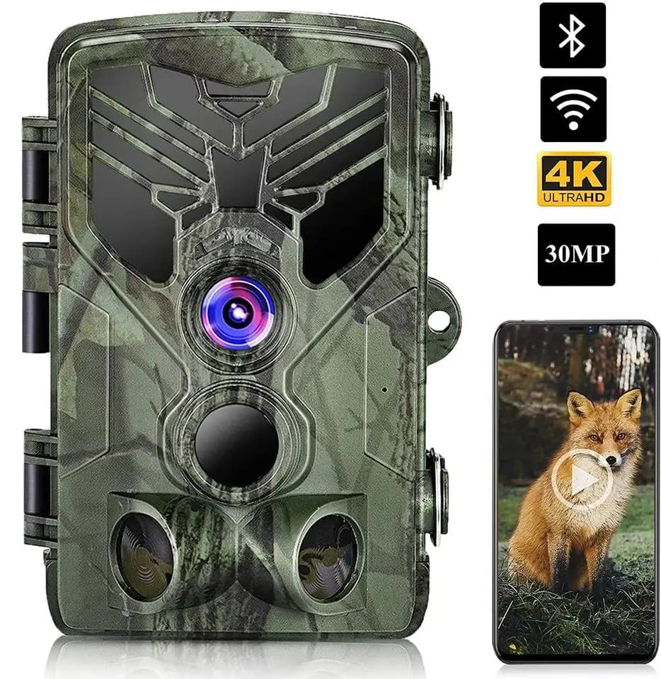 Caméras de chasse en direct WIFI 4K, caméra de suivi des sentiers, 30mp, application Bluetooth, Visi