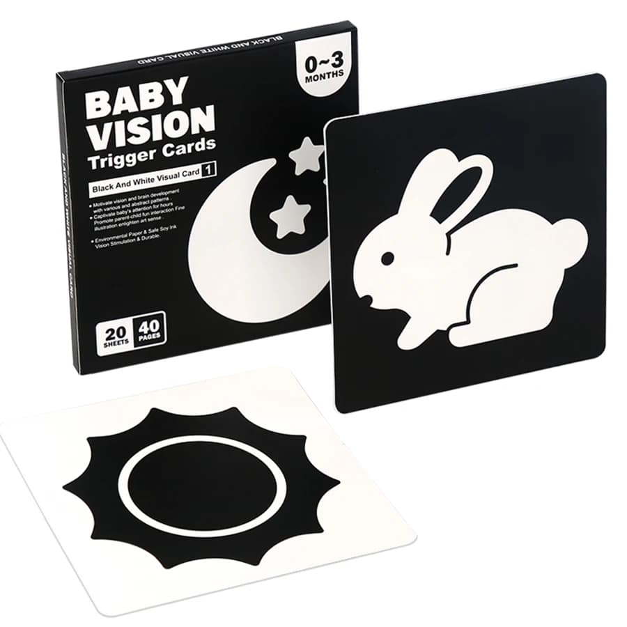 Cartes de Stimulation visuelle pour bébé, carte Flash Montessori à contraste élevé, cadeau pour nour