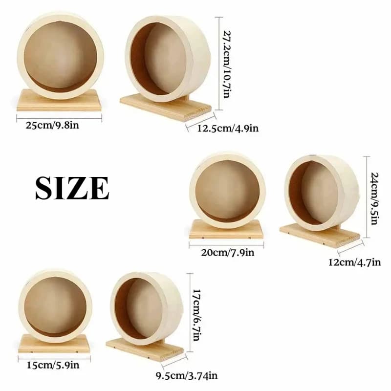 Hamster Running Wheel Golden Bear Mute Wooden Belt Bracket With Cork Pad Roller Sports Golden Bear L