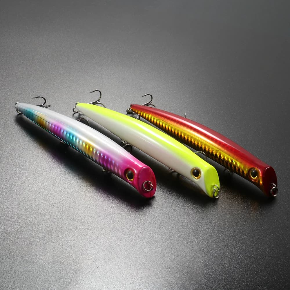 Topwater Popper leurre de pêche flottant 12.8 cm 15g 3 hameçons triples Wobbler plastique dur appât 