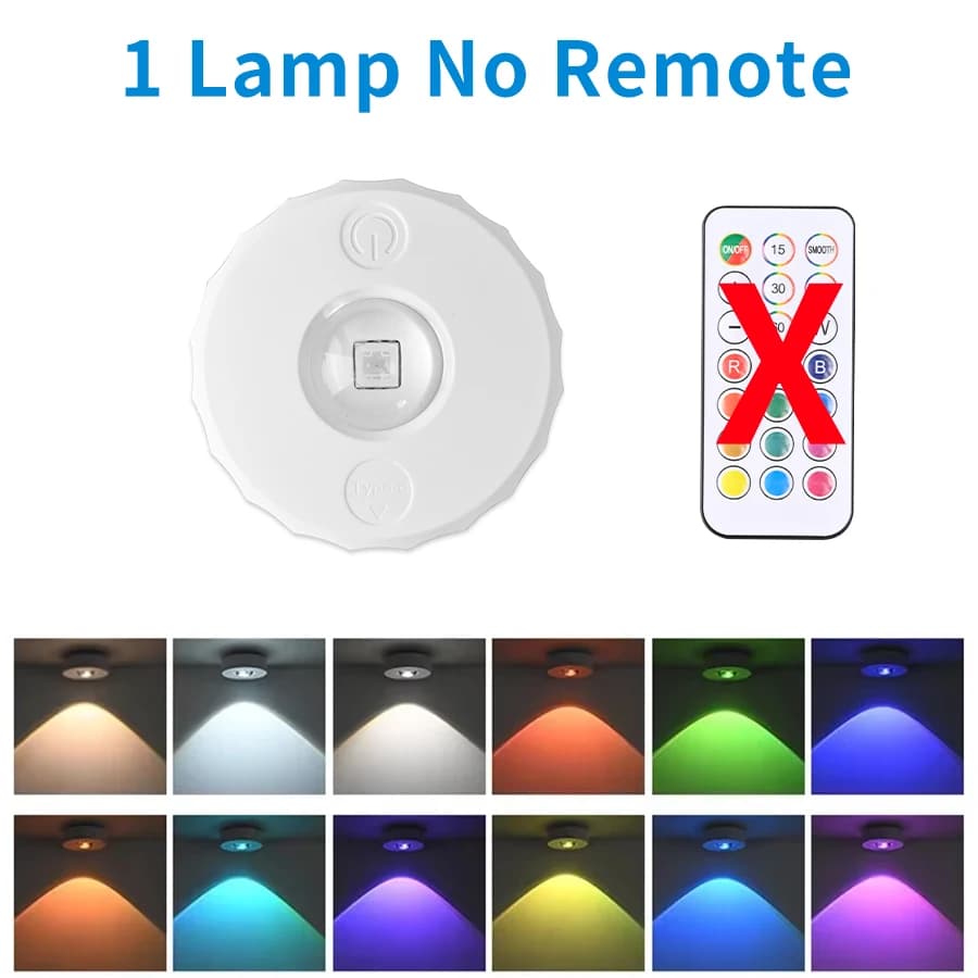 Lumière ambiante RGB avec télécommande, lampe sans fil Rechargeable, veilleuse, fonction de synchron