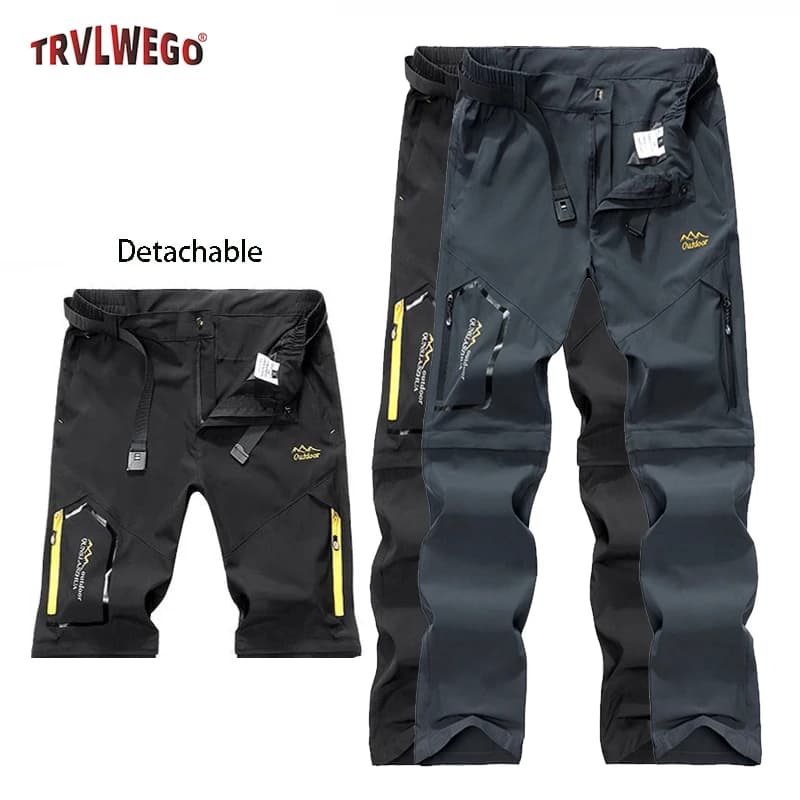 Pantalon décontracté léger pour homme, coupe ajustée, multi-poches, séchage rapide, pour les voyages