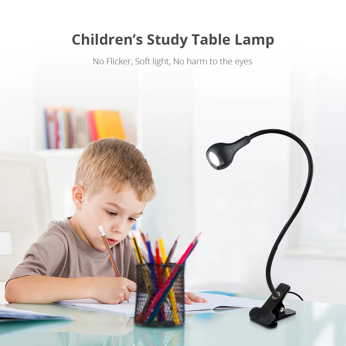 Clip lumineux LED avec interrupteur, lumière LED USB pour la lecture, l'étude, les livres, lampara d