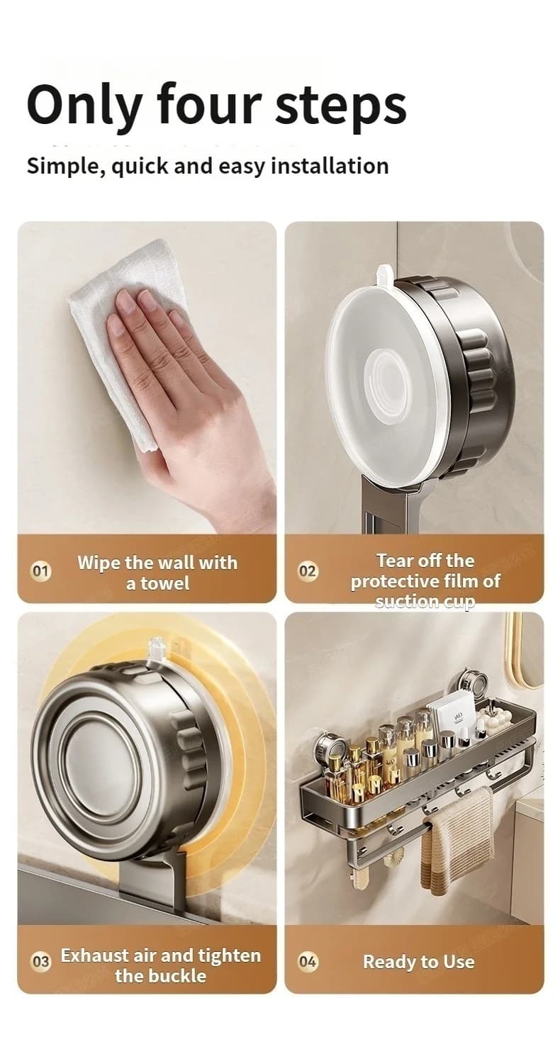 Ventouse salle de bain organisateur mural toilette lavabo douche Gel support de rangement aucun perç