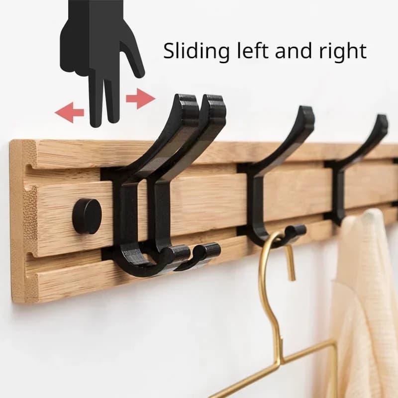 Crochets muraux en bambou pour vêtements, style nordique, meubles de chambre à coucher, porte-chapea