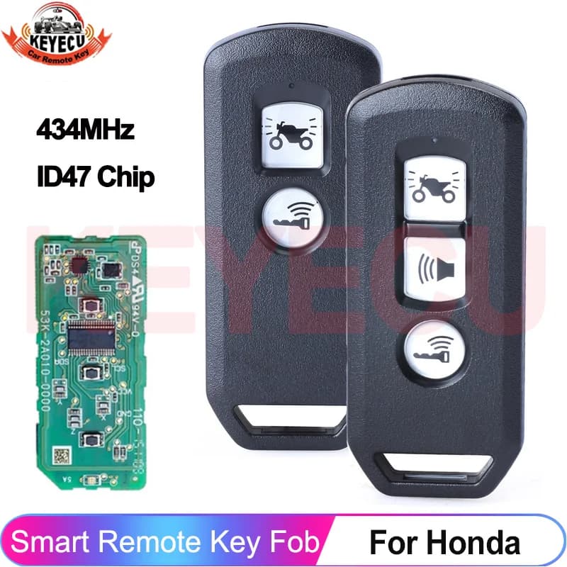 KEYECU – clé télécommande sans clé, 434MHz ID47, pour Honda K35V3 ADV SH 150 Forza 750 300 125 PCX15