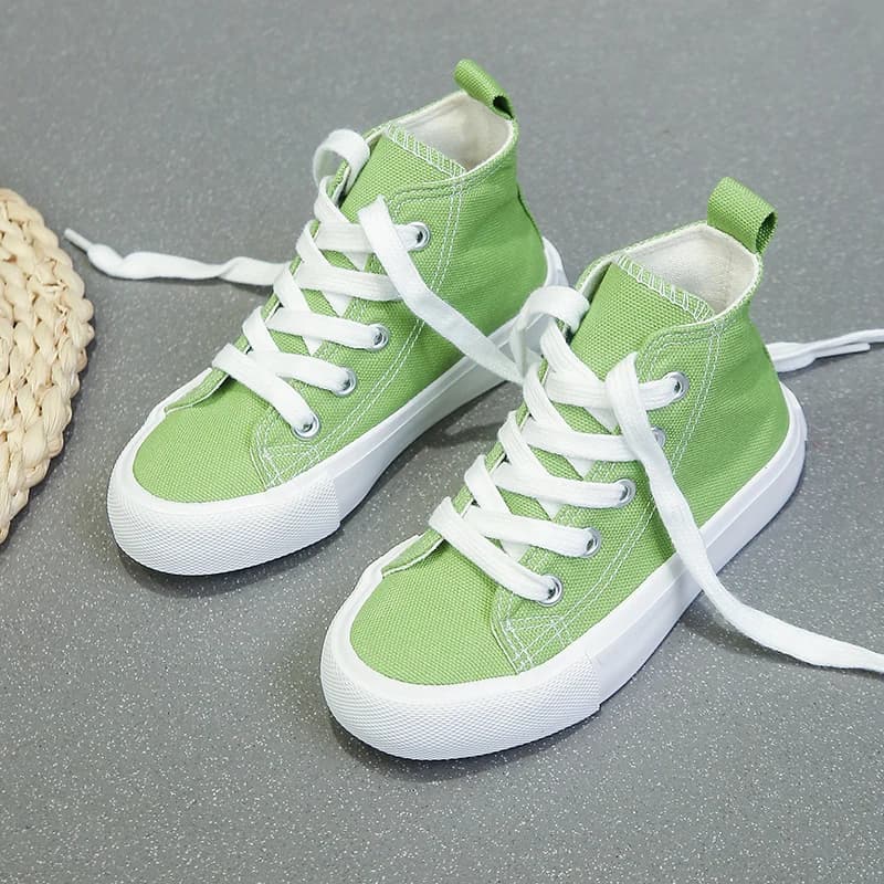 8009 Chaussures en toile pour enfants à la mode de couleur unie, chaussures de planche pour garçons 