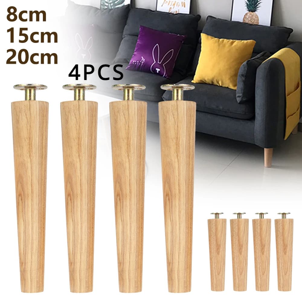 4 pièces nouveaux pieds de Table de meubles en bois massif pieds de Table d'armoire en bois meubles 