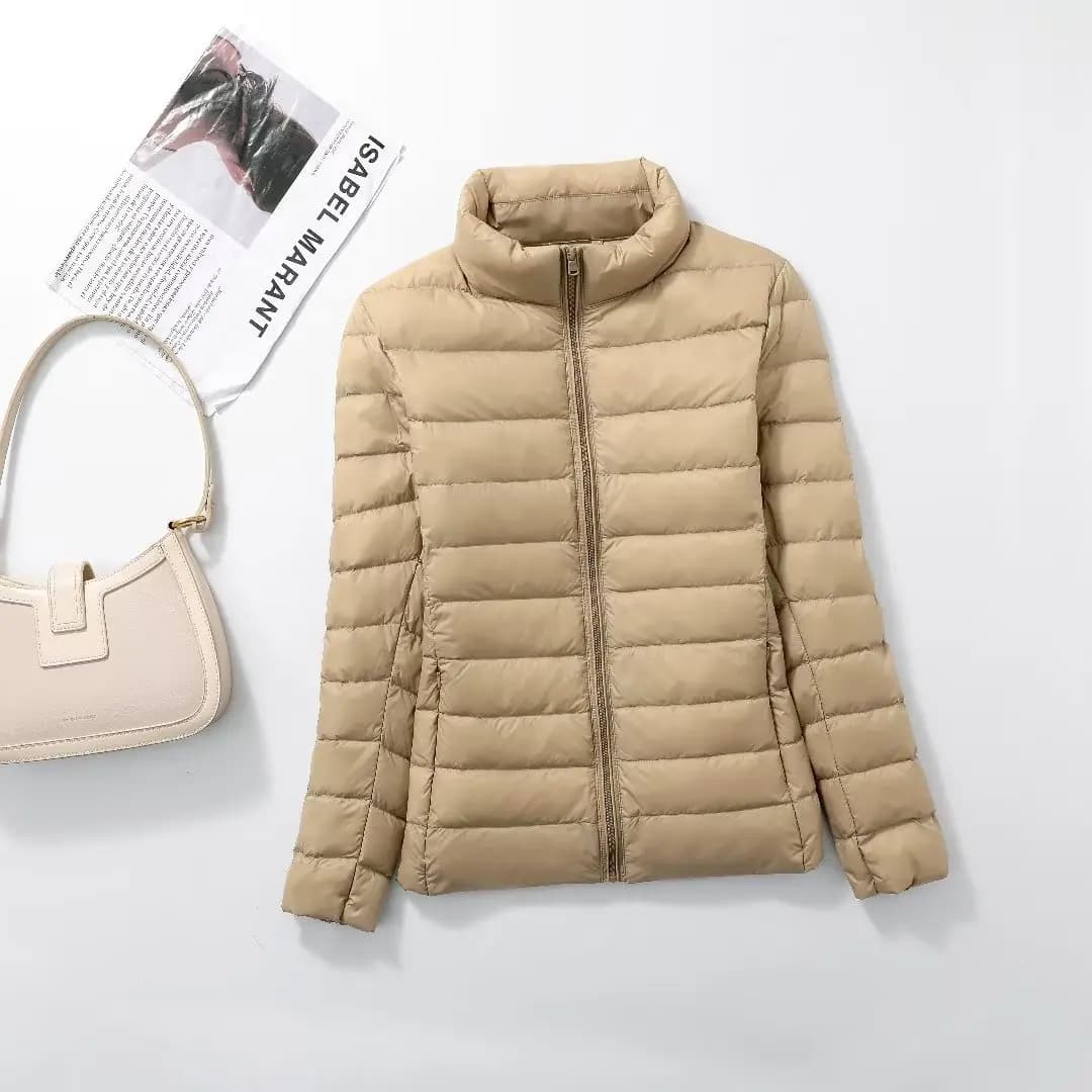 Veste courte bouffante pour femmes, nouvelle mode, col montant, légère, résistante à l'eau, emballab