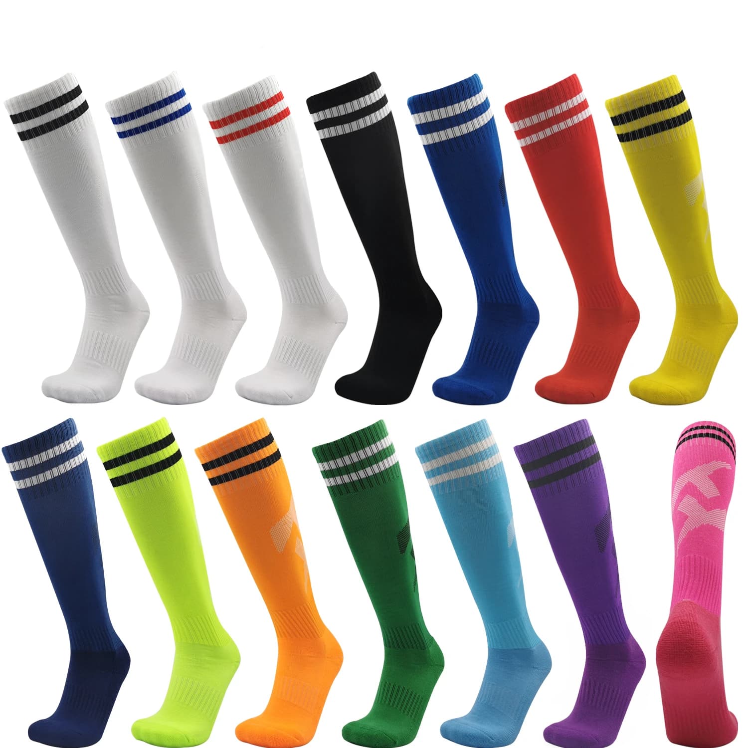 Chaussettes de Football pour enfants, bas de haute qualité, Tube Long, genou, Legging en coton, Base