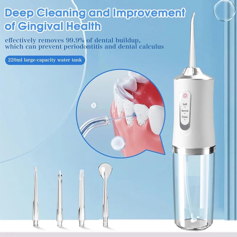 Irrigateur Dentaire Électrique Sonique Portable, Détartreur de Dents, Outil d'Hygiène Buccale, Détar
