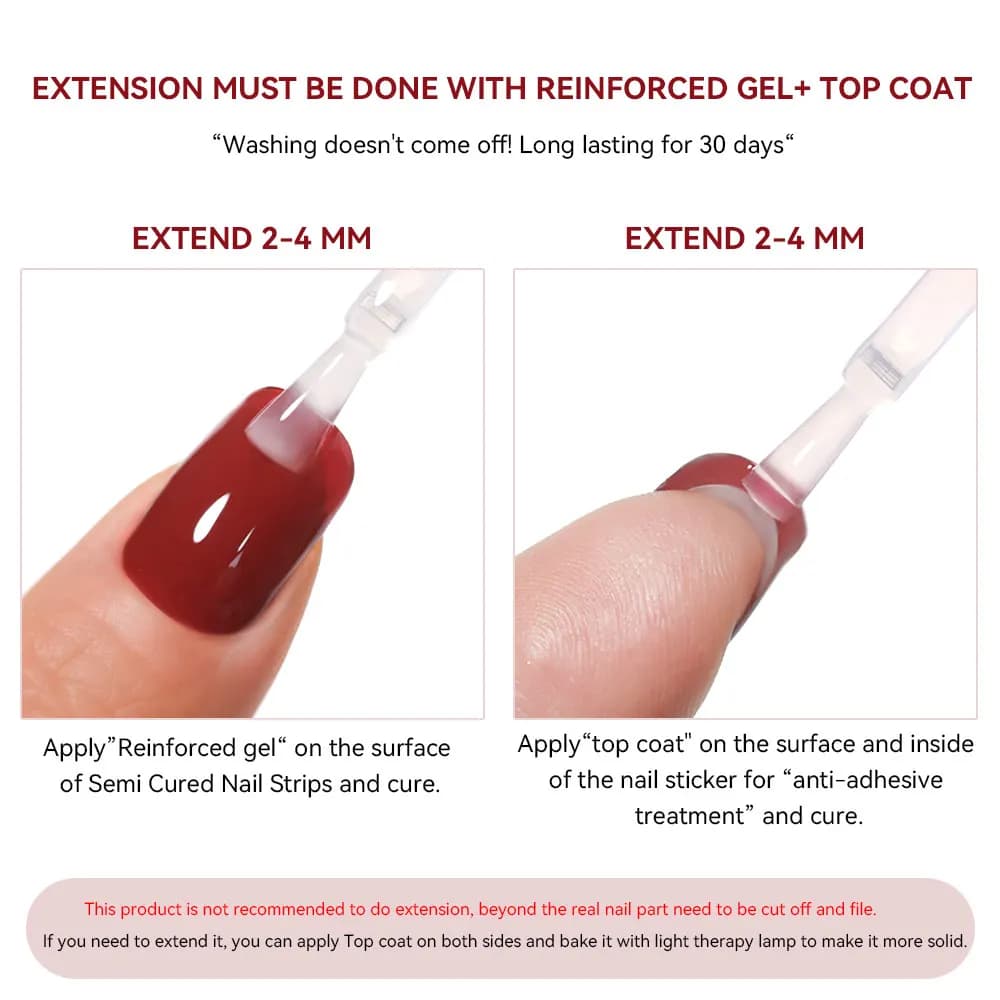 Bandes d'ongles en gel semi-durci avec lampes à ongles UV et LED, Aurora nickel é, autocollants de v