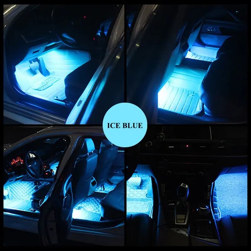 1set 9SMD Voiture Style Pied Lumière Rétro Éclairage De Voiture Décoration Intérieure Bleu Clair ave