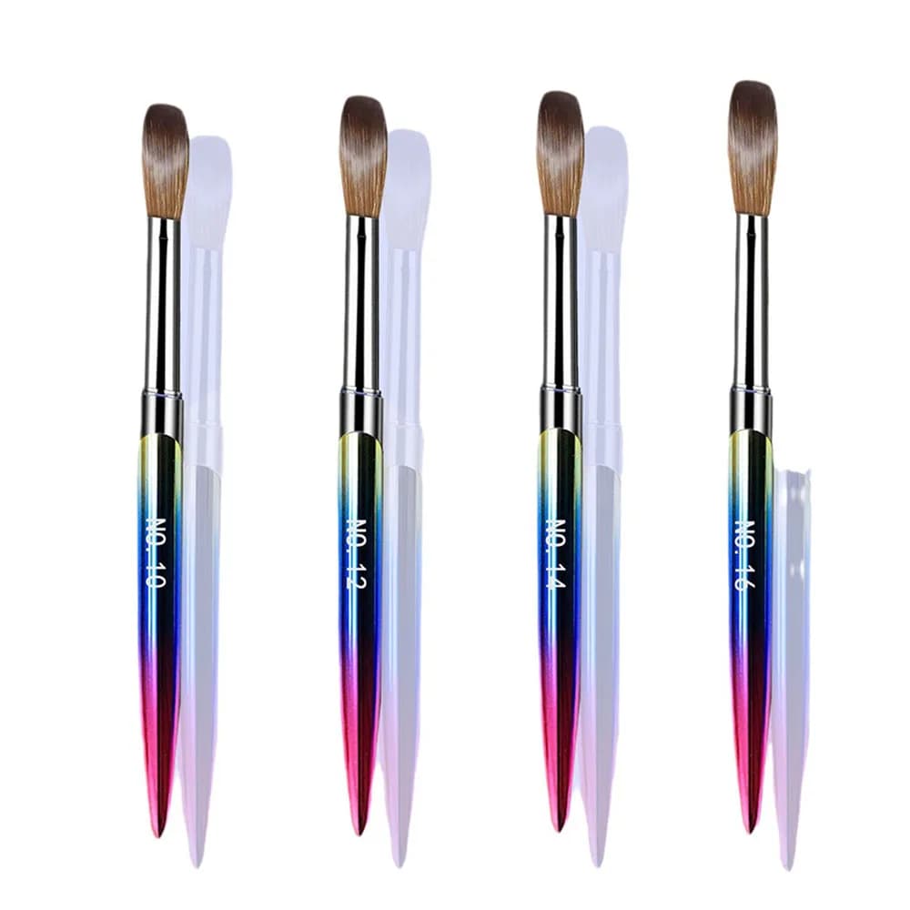 Stylo brosse à ongles en acrylique No.10/12/14/16 20-26mm, pour Application acrylique, Extension pro