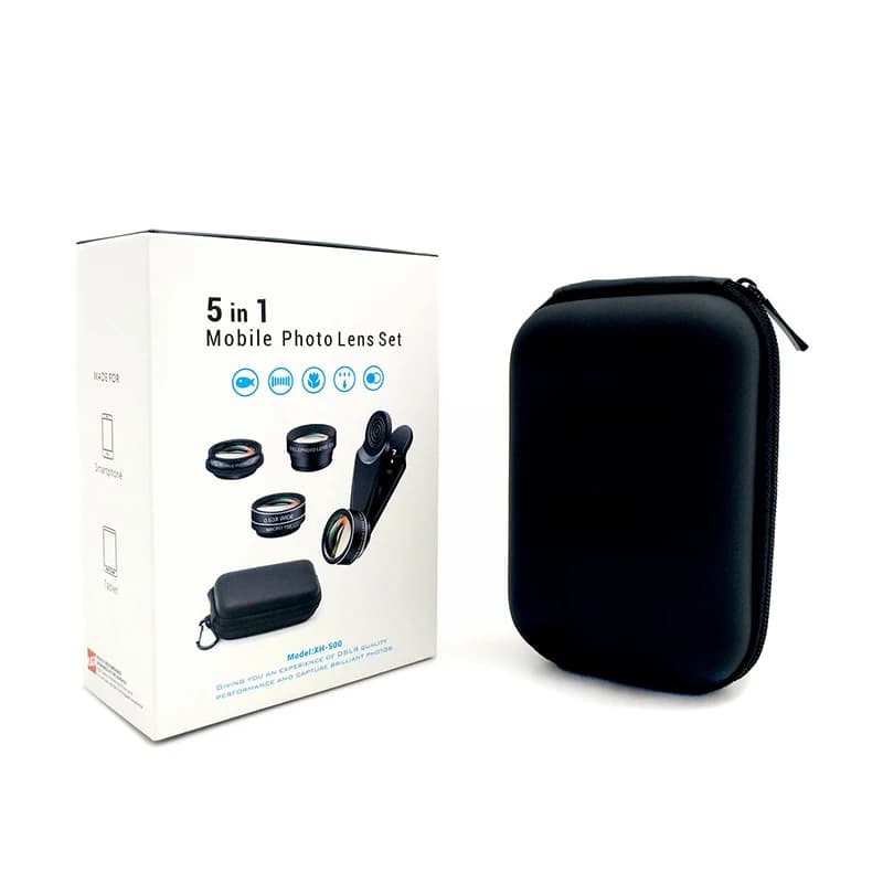 Kit d'objectif de caméra de téléphone, objectif à Clip sur Fisheye/Macro/objectif grand Angle pour i