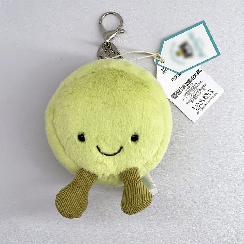 JELLYCAT Porte-clés en peluche ballon de golf, porte-clés en peluche raisin, peluche méduse, hippopo