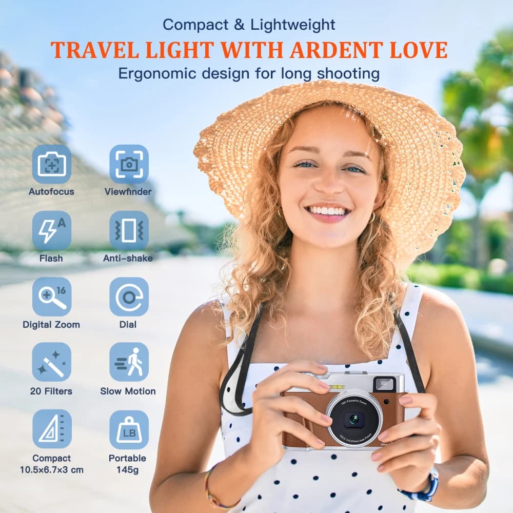 Appareil photo numérique 4K, mise au point automatique, caméra Vlogging 48MP pour YouTube et caméra 