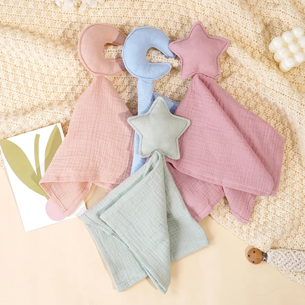 Couverture confortable en mousseline de coton pour bébé, poupée de chat mignon pour nourrissons et e
