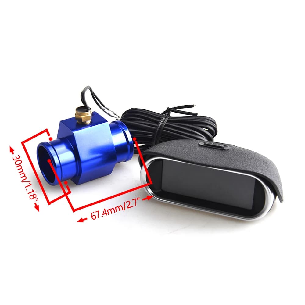 Jauge de température et de voltmètre LCD automatique 2 en 1 avec adaptateur de tuyau de Joint 1/8NPT