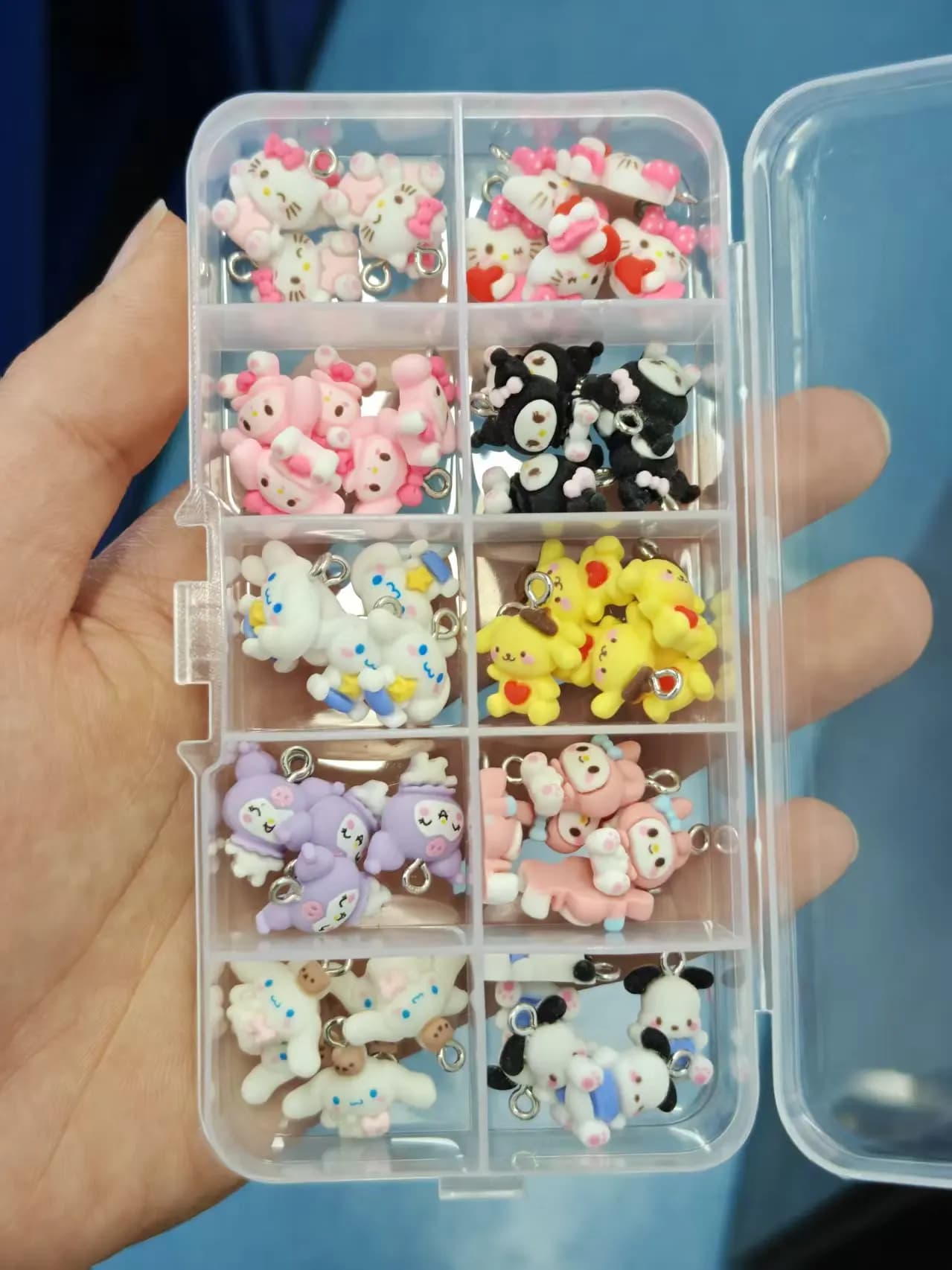50 pièces de bijoux en résine de dessin animé Hello Kitty, mini pendentif 3D mat Cool Lomi et Mimoli