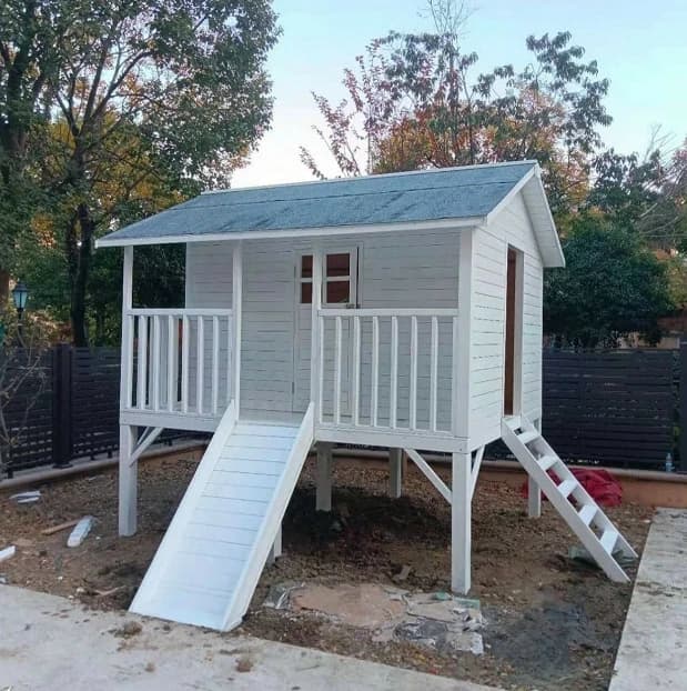 Maison de jeu en bois pour enfants, salle de jeux, théâtre de maternelle, à vendre, Bahçe Salıncakla