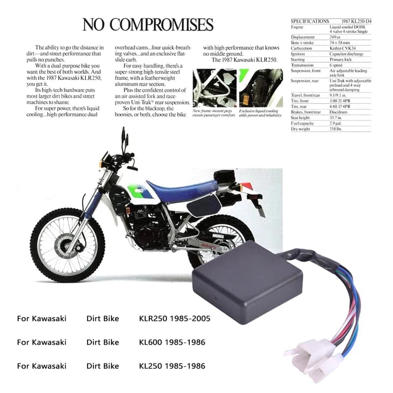 Boîte CDI d'allumeur de motos 21119 – 180, pour Kawasaki Dirt Bike KL250 KL600 KLR250 1985 – 2005, M