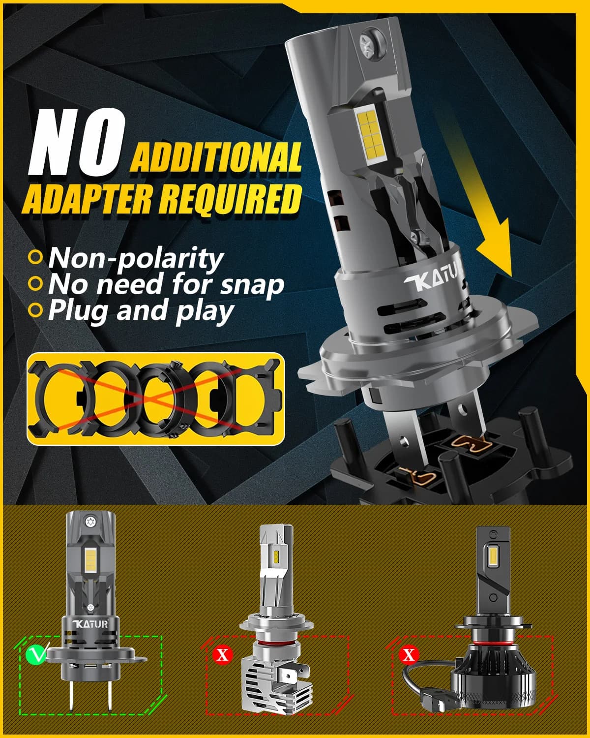 Ampoules de phares LED H7 Turbo haute puissance, 2 pièces, 20000LM 100W H7, puces CSP pour phares de