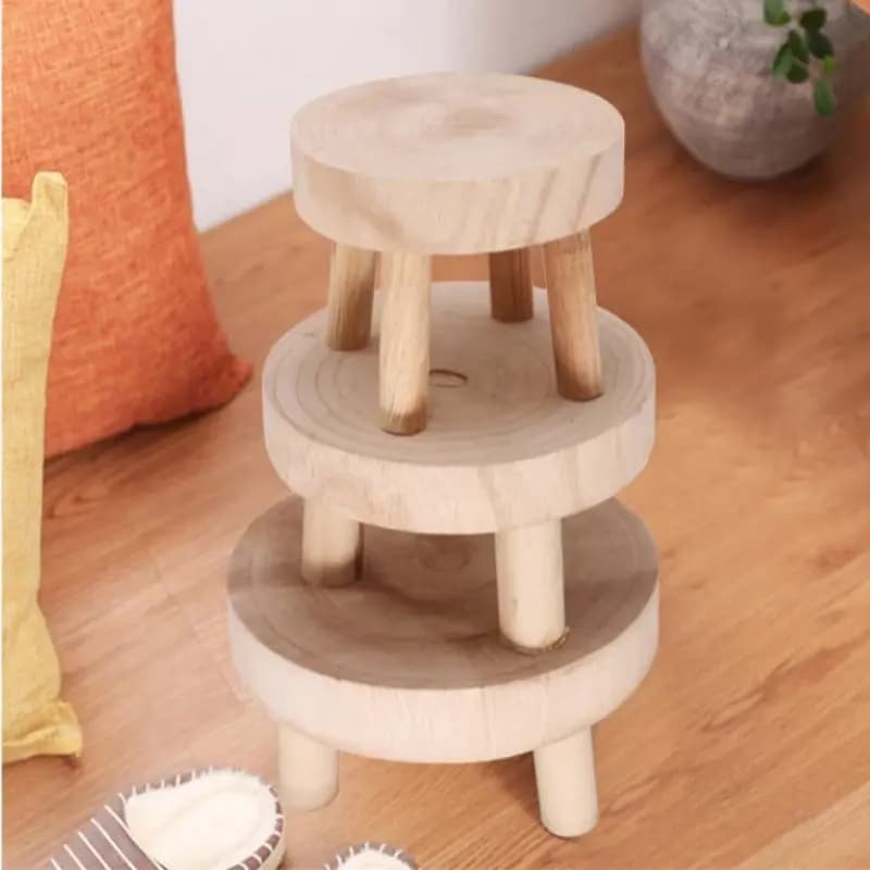 Support de plante en bois, support de base de pot de fleur, affichage de fleur de jardin de tabouret