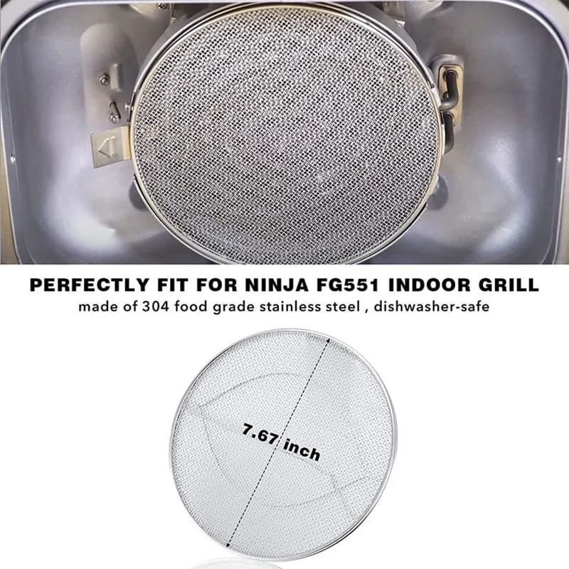 Bouclier anti-éclaboussures en acier inoxydable pour grille intérieure, Ninja Foodi FG551 Smart XL, 