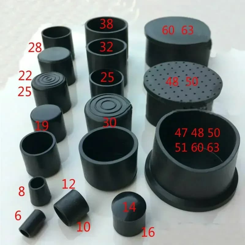 12 pièces 12mm-63mm forme ronde PVC caoutchouc couvre meubles pied Table chaise jambe embout couvert
