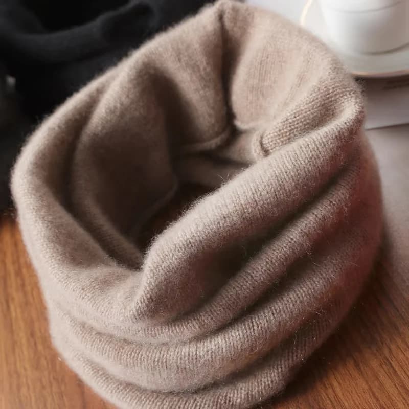 100% Pure laine tricoté anneau écharpe élégant foulard femme doux chaud cachemire faux col cou plus 