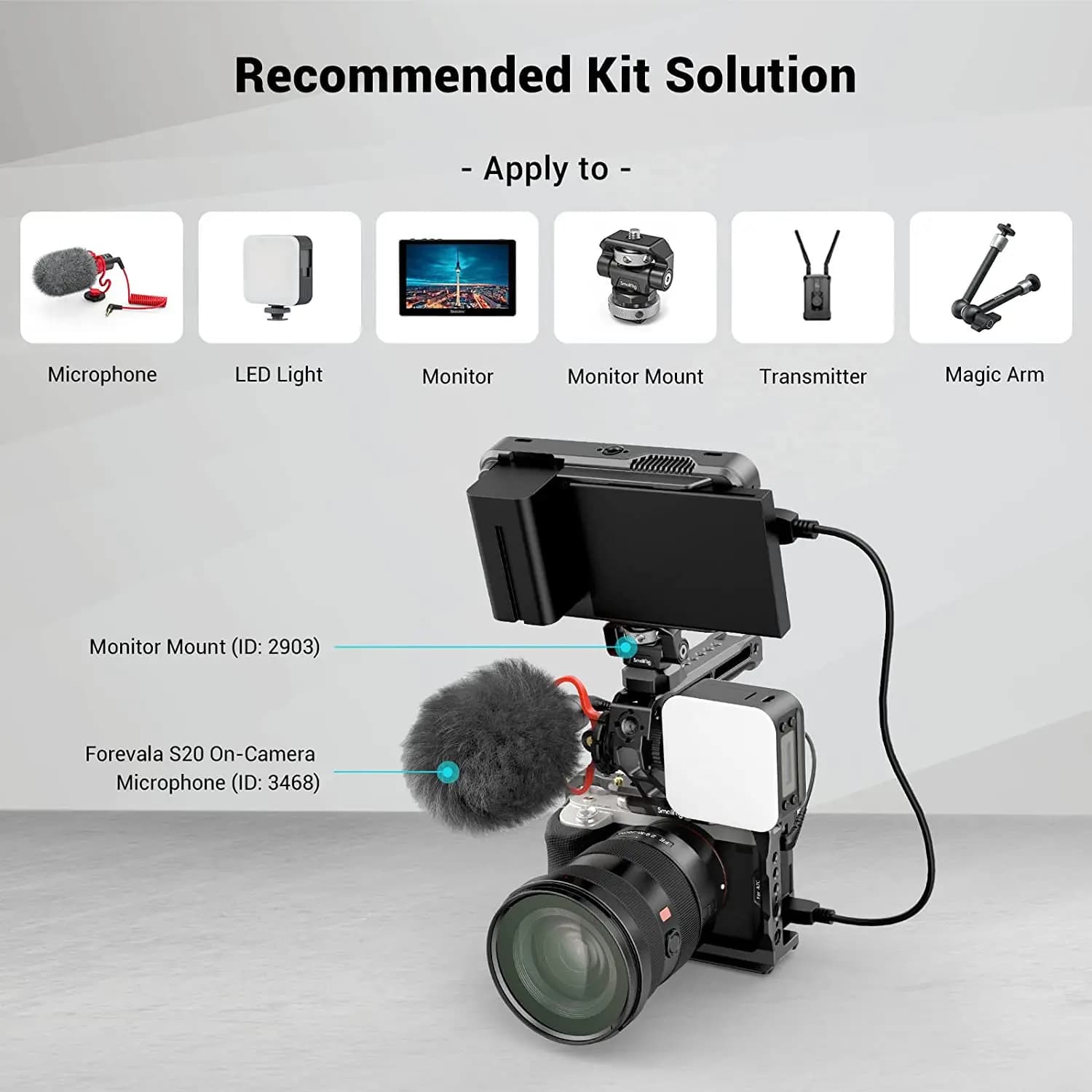SmallRig – poignée supérieure NATO légère pour Cage d'appareil photo DSLR, poignée universelle avec 